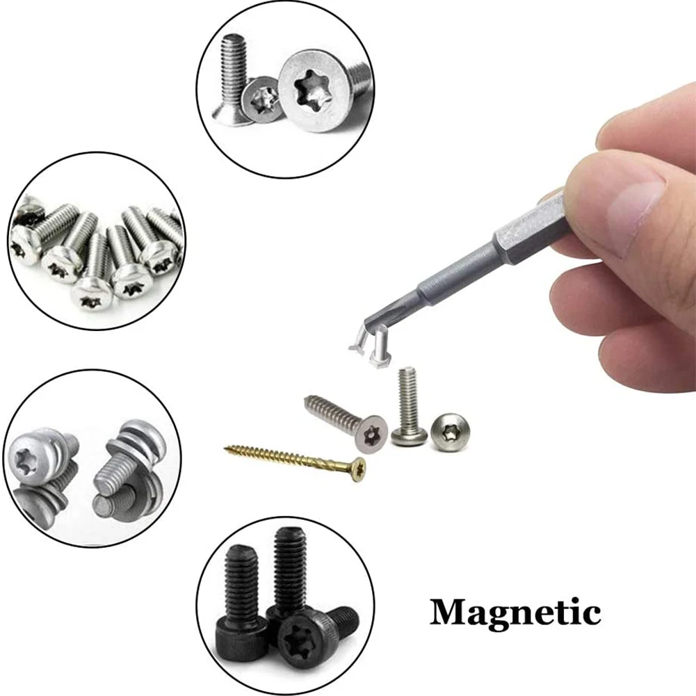 11PCS 75/100mm Security Bit Set Tamper Proof Screwdriver Drill Bit Screw Driver Bits Torx Flat Head 1/4\