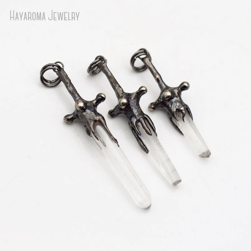 10Pcs Clear Crystal Cross Crisscross Sword Ensiform Christian Necklace Pendant Y2K Jewelry Charm