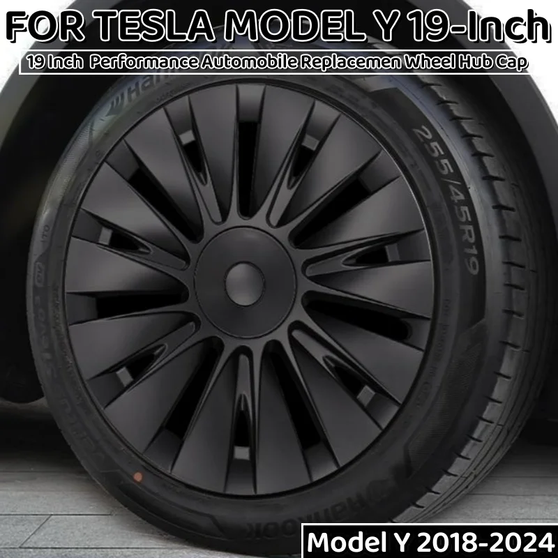 4PCS 19 Inch Wheel Caps Performance Automobile Replacemen Hub cap Full Rim Cover Accessories for TESLA  Model Y  2018-2023