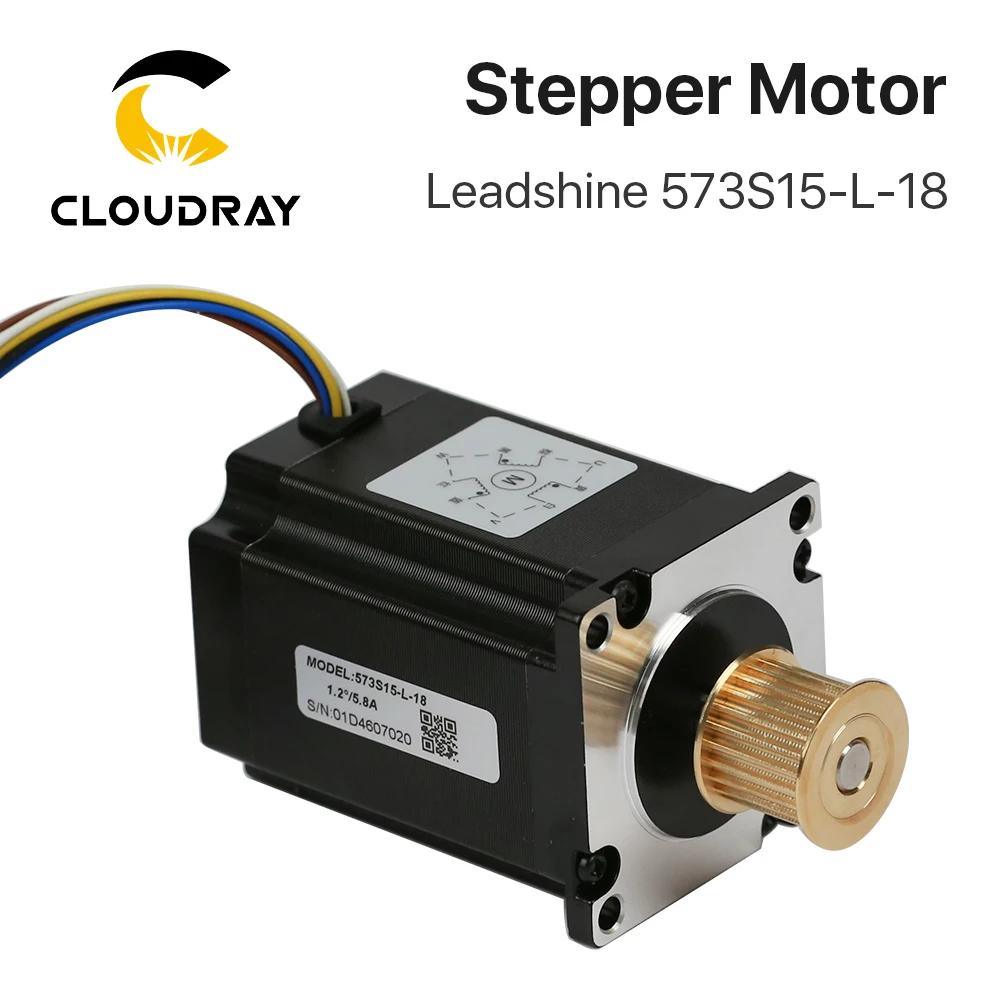 3 fazowy silnik krokowy Leadshine Cloudray 573S15-L-18 dla NEMA23 5.8A długość 76mm wał 8mm dla Co2 maszyna do cięcia laserowego