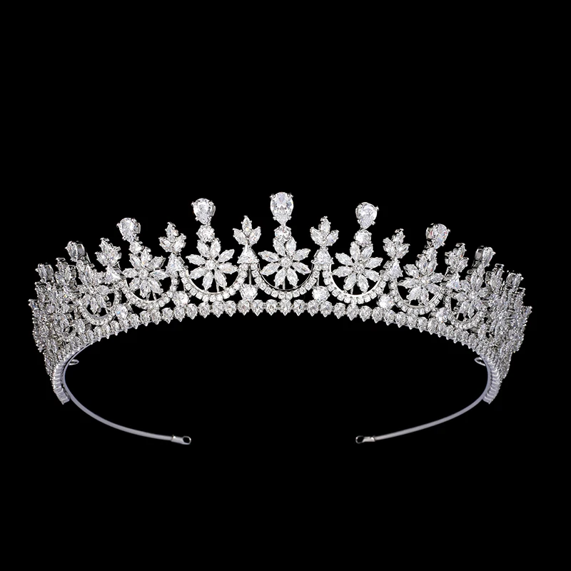 

Tiaras and Crown HADIYANA Temperamental Headband Wedding Hair Accessories Bridal Hair Jewelry Zircon BC7029 Corona Princesa