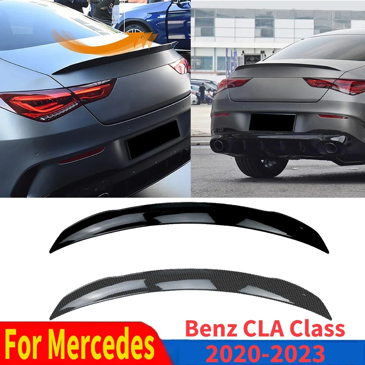 

Для Mercedes-Benz CLA-класса C118 CLA180 200 260 Купе, спойлер-антикрыло AMG, комплект для модификации кузова, внешний тюнинг 2020-2023