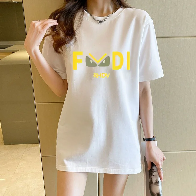 American Trendy Brand 280g Heavy Double Yarn Combed Cotton Short-sleeved T-shirt Women's Summer Cold Silk Cool Loose Round Neck