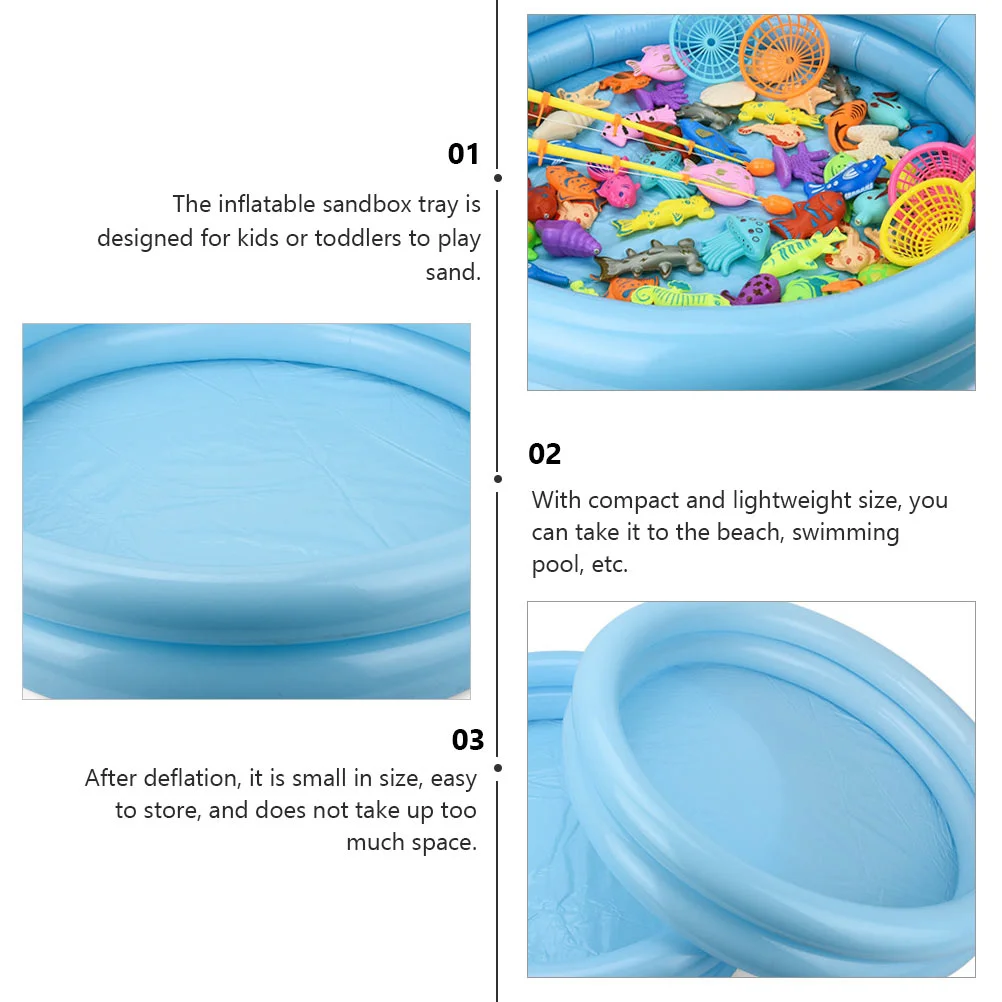 2 Pcs Toys Inflatable Sand Trays Moldable Play Portable Pool Outdoor Blue Child