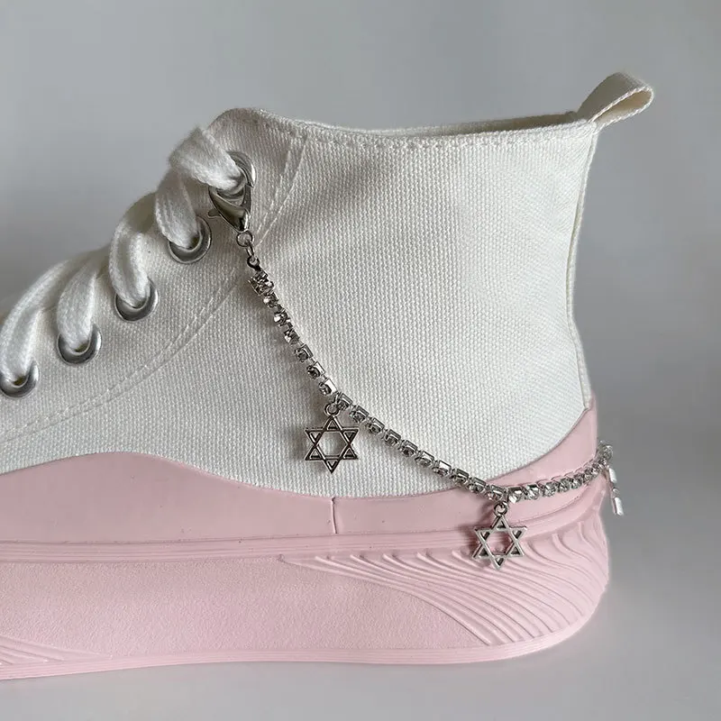 Fashion Metal Shoes Chain Men Women Casual Shoe accessories Side Detachable Shoe Decoration DIY Hip hop punk Shoes Charms