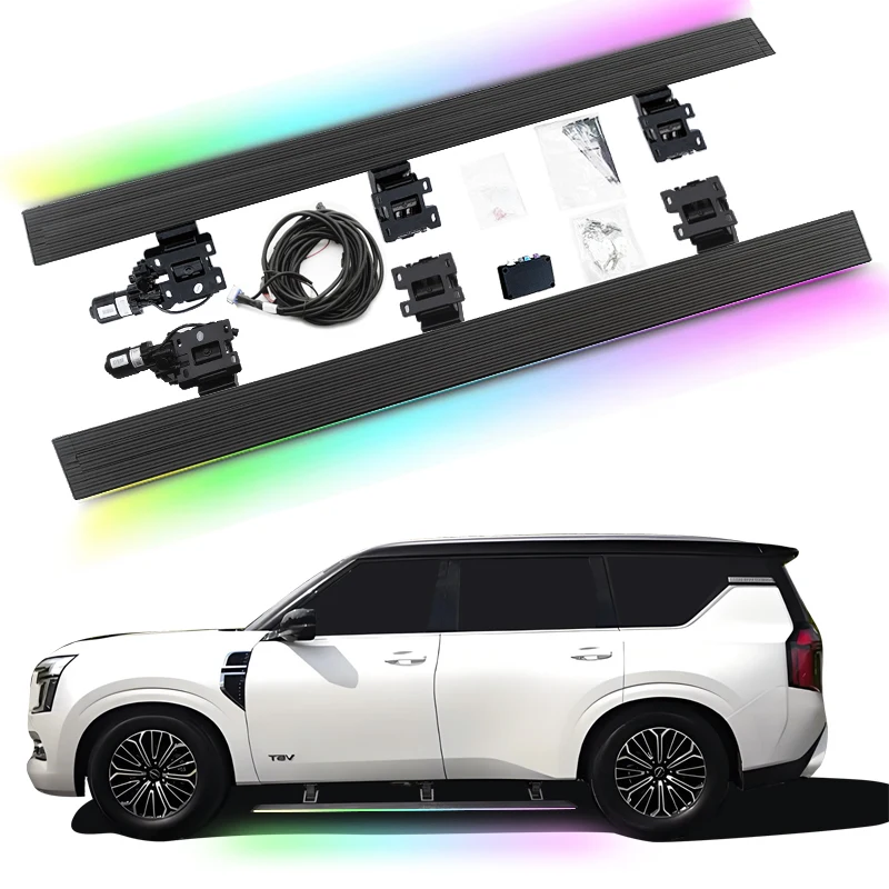 

Автоматическая электрическая неоновая светодиодная подножка с боковой ступенькой для Nissan Patrol Y63 2025
