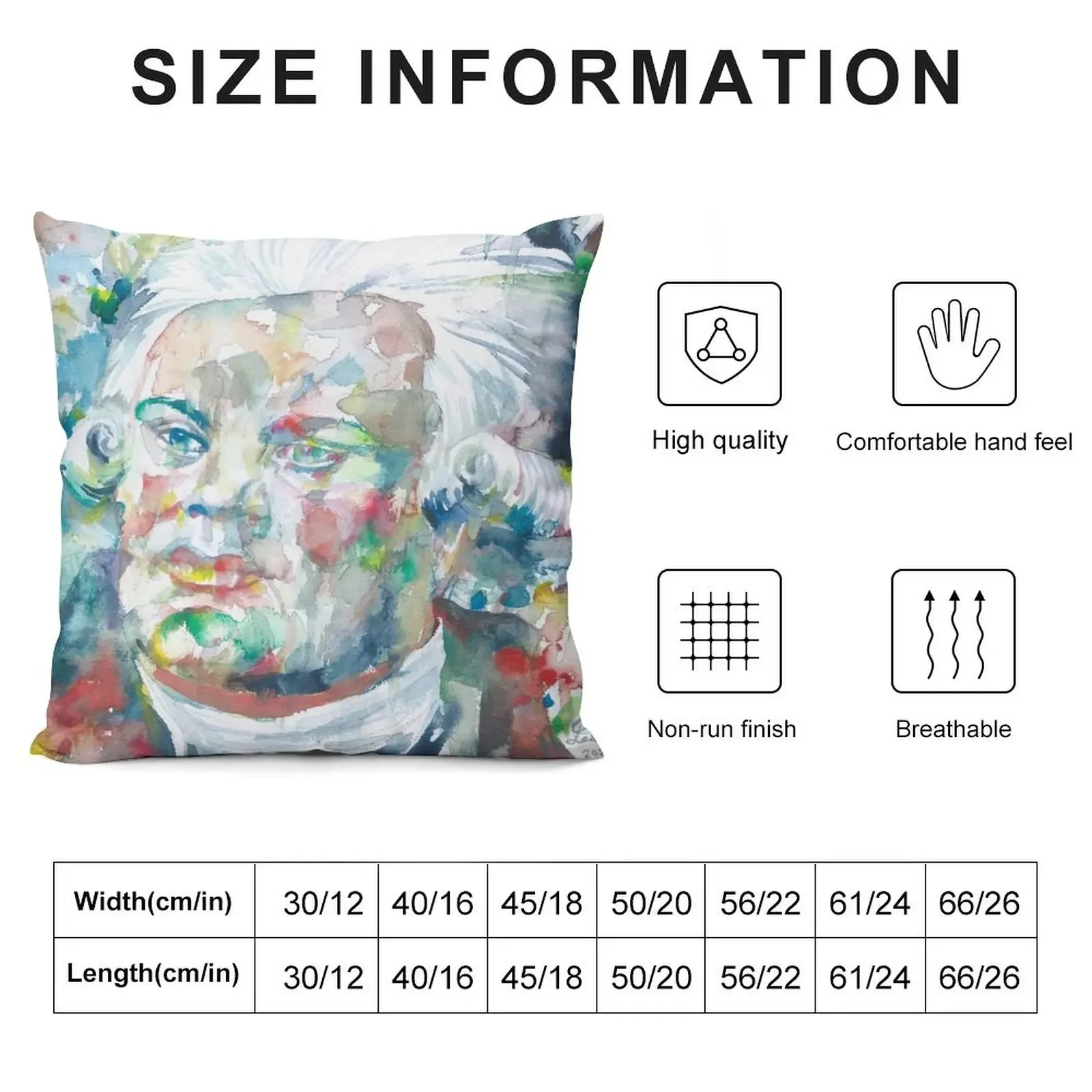 GEORGES DANTON watercolor portrait Throw Pillow New year Cushions luxury home accessories pillow