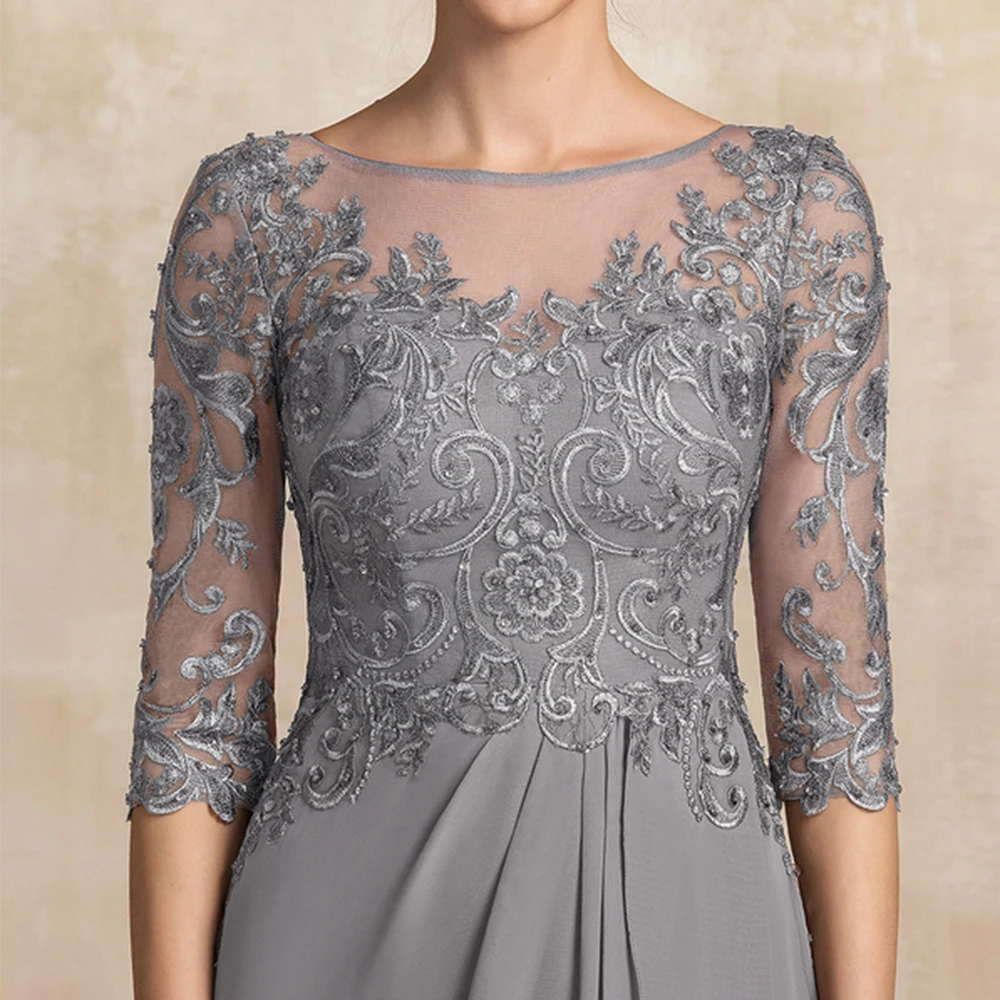 Robes De plage simples pour mère De mariée, manches 3/4, robes De soirée De mariage pour femmes, nouvelle collection été 2025, Robe De plage en mousseline De soie