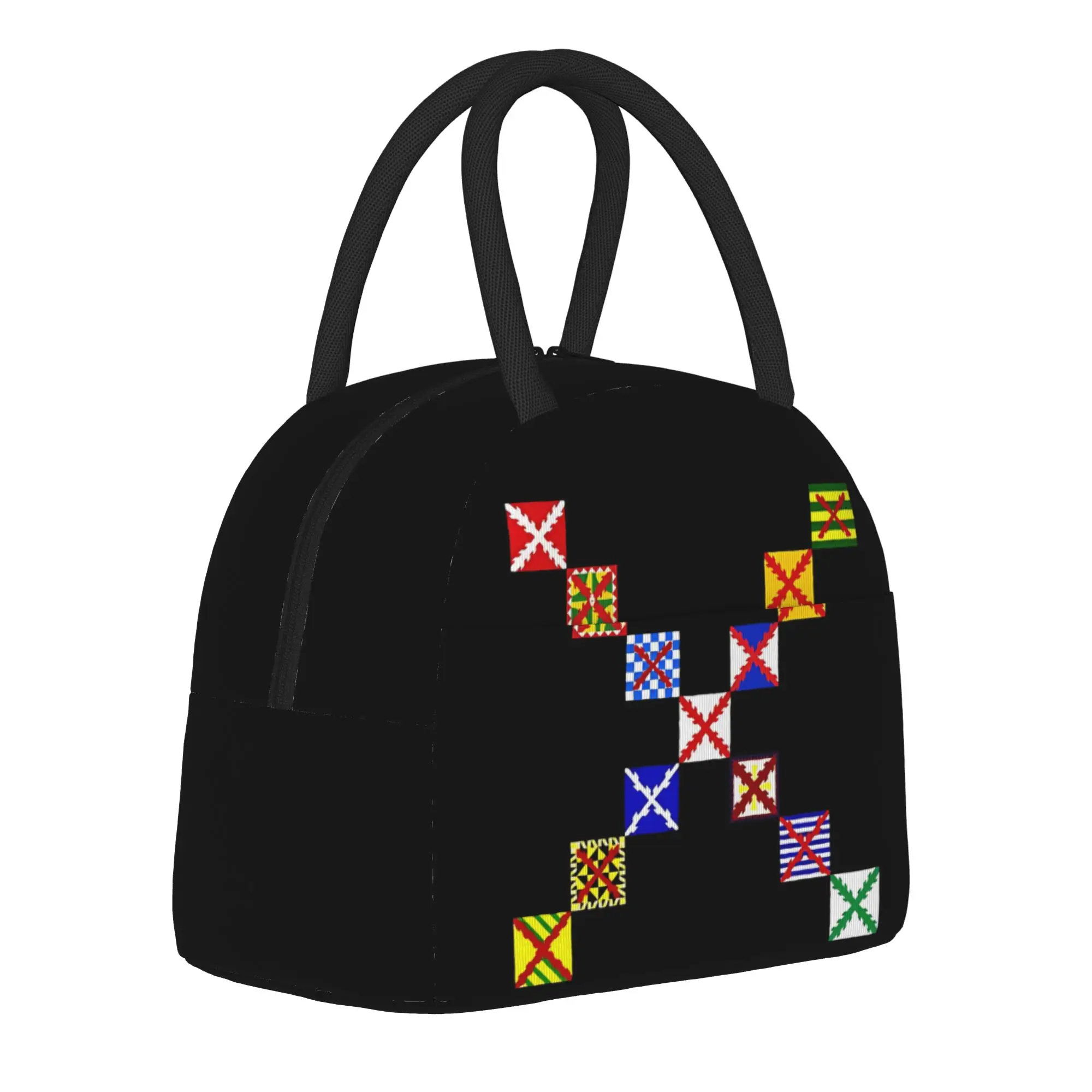 Cross of Burgundy Collection Insulated Lunch Bags High Capacity Spanish Empire  Meal Container Cooler Bag Tote Lunch Box