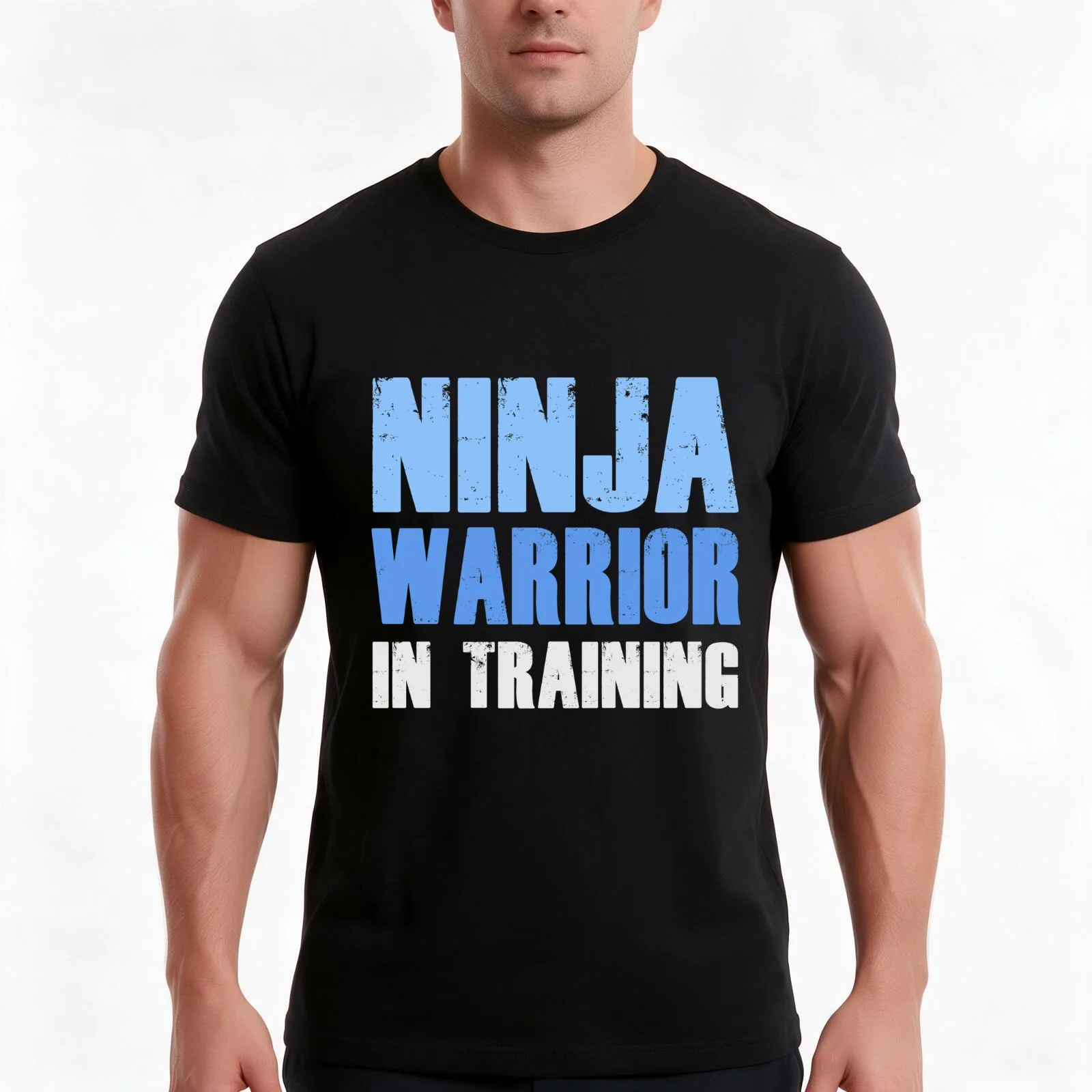 Ninja Warrior In Training T-Shirt, Summer Casual Cotton Tee, Oversized Streetwear Tops, Vintage Graphic Print, Unisex Men Women