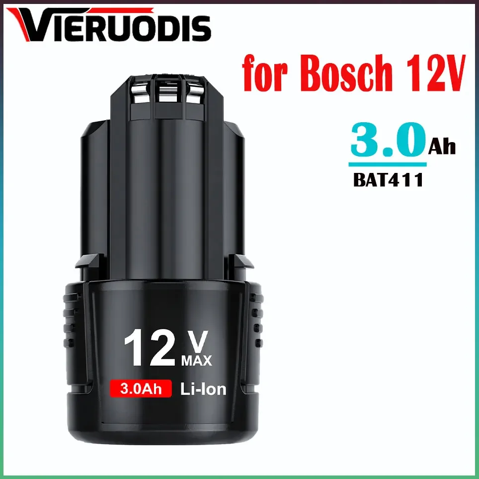 

For BOSCH 12V 3.0Ah Battery for Bosch BAT411A BAT412A BAT413A BAT414 BAT420 2607336013 26073360 Cordless Tool