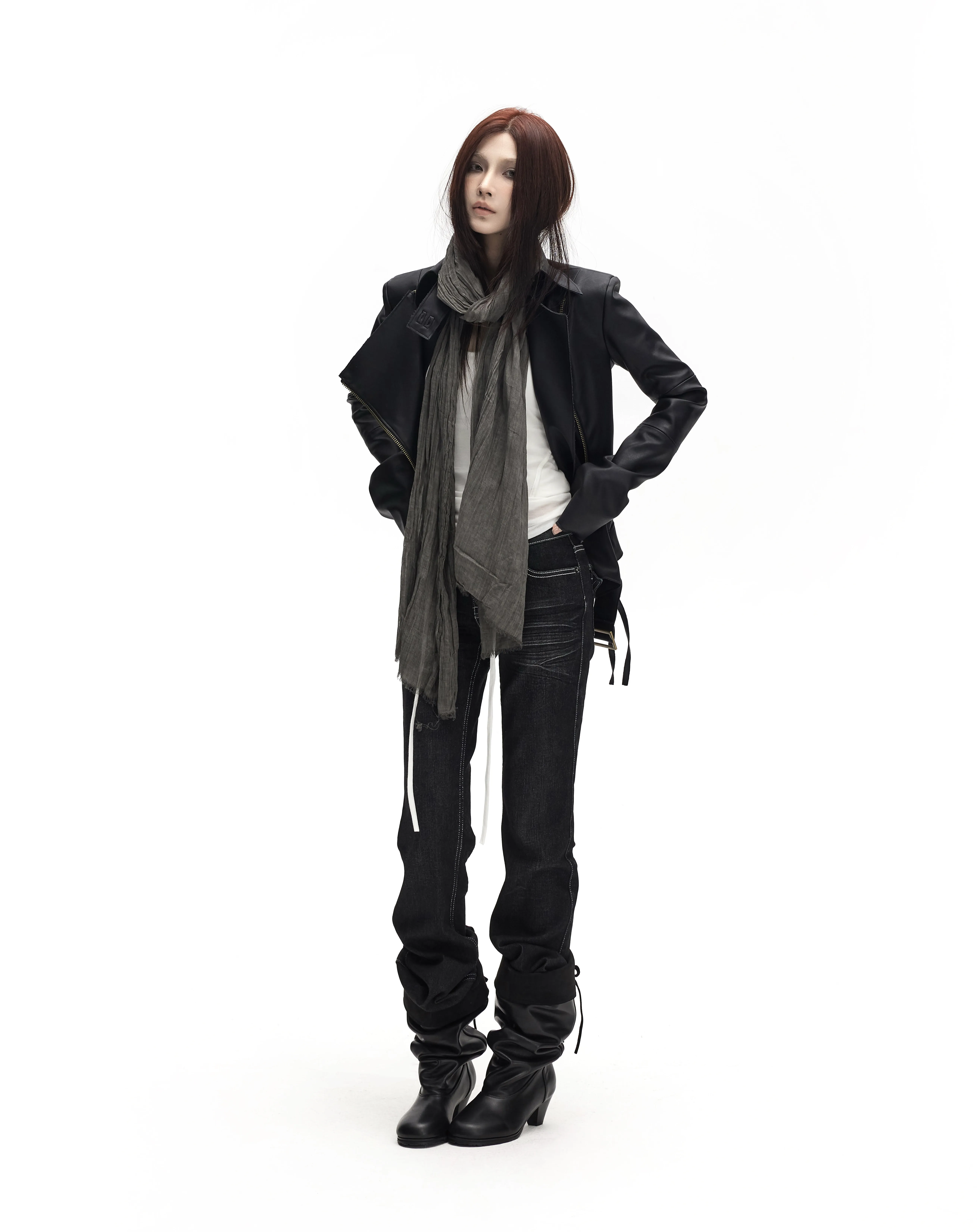 Lautaro Spring Autumn Cool Handsome Soft Black Pu Leather Jacket Women Long Sleeve Double Zippers Luxury Clothes Runway Fashion
