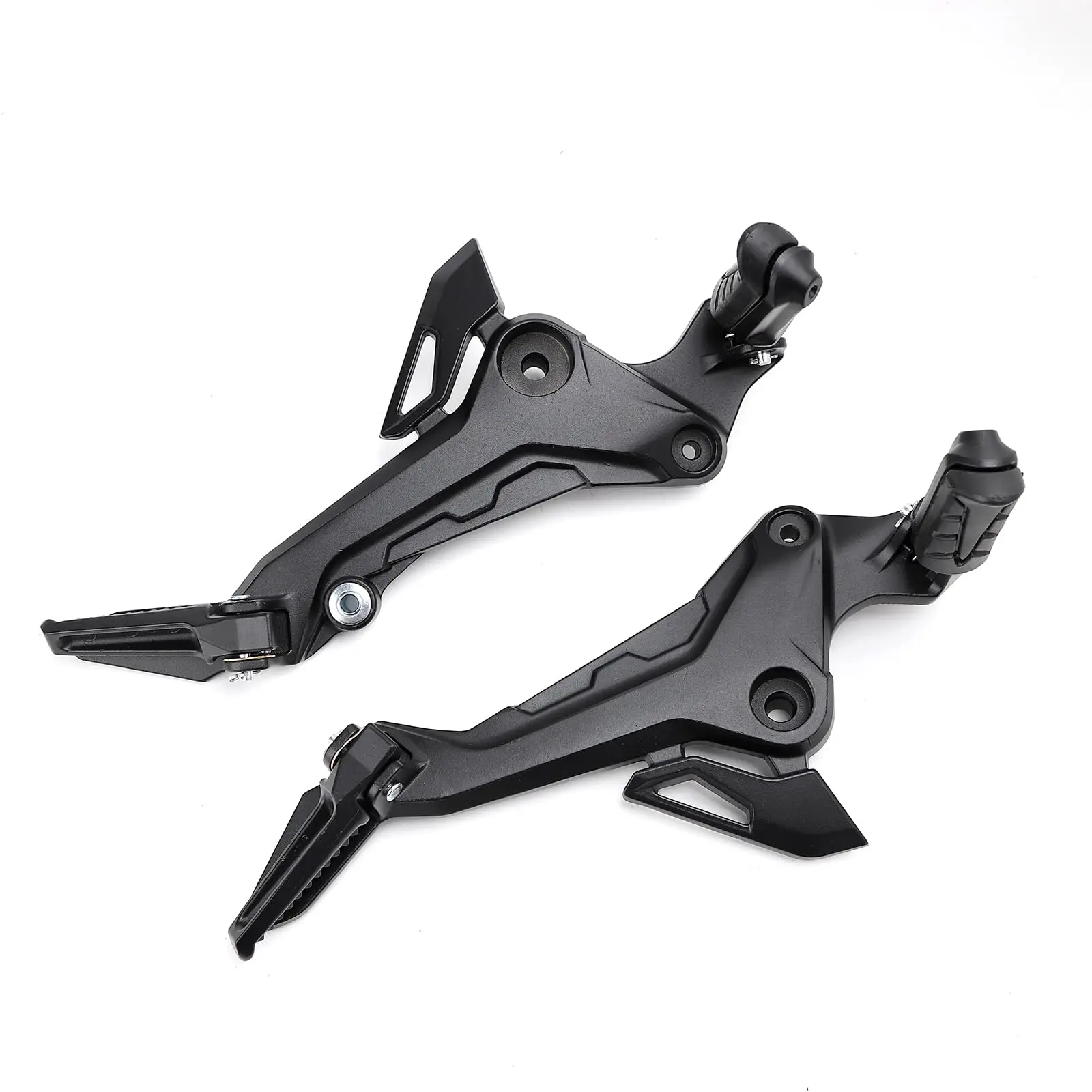 Motorcyle Footpegs Right & Left Side in Aluminium Alloy Material Compatible with Honda Grom 2017-2020 Msx 125 SF，Black/Sliver