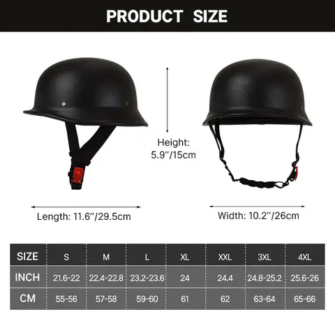 German Style Motorcycle Half Face Helmet for Men Women Adult DOT Approved Vintage 1/2 Half-face ABS Shell Helmets Moped Scooter