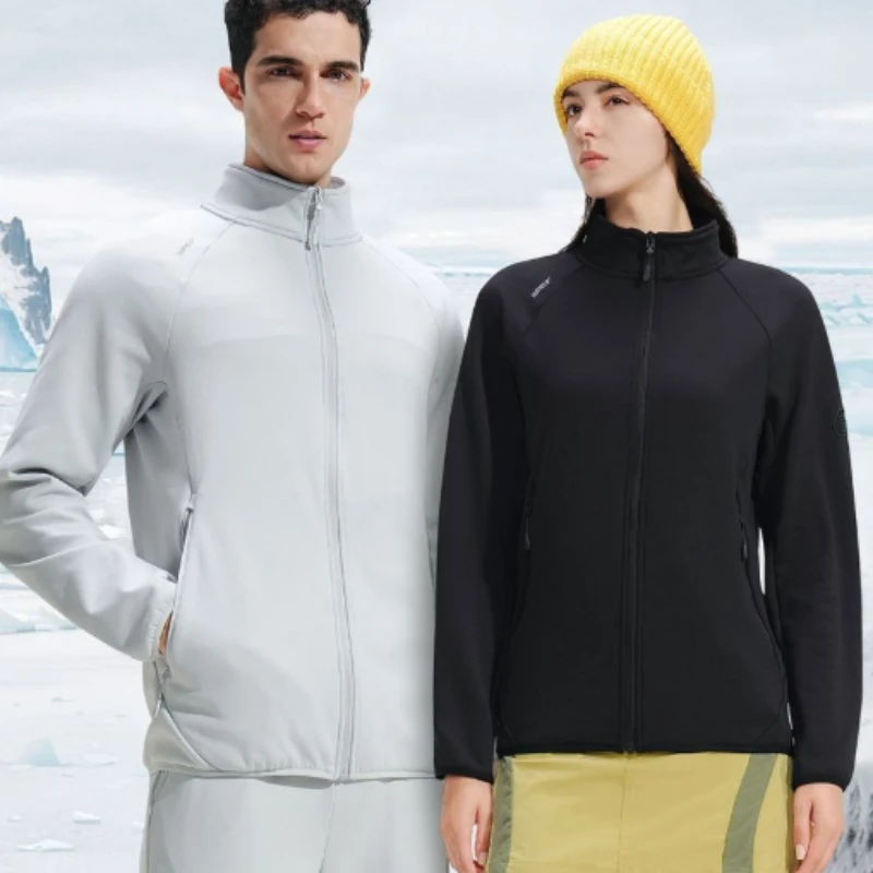  Supield Autumn Winter Fleece Jacket Sports Zipper Jacket Warm Versatile Coat High-Elastic Jacket Thermal Fleece Cardigan