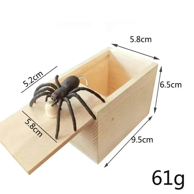 Spinne Lustige Scare Box Holz Versteckte Box Qualität Streich Holz Scare Box Spaß Spiel Streich Trick Freund Büro Spielzeug 1pc