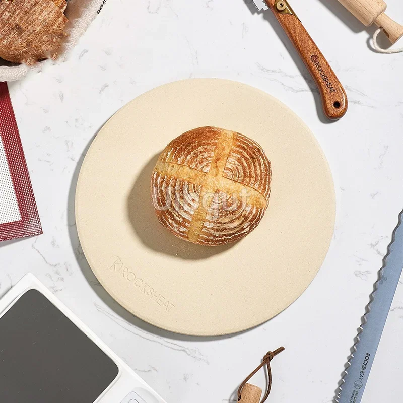 Rectangle Square Round Pizza Stone For Baking-Cordierite Stone Plate For BBQ Grill Oven-Cook And Serve Pizza Bread Cheese-Round