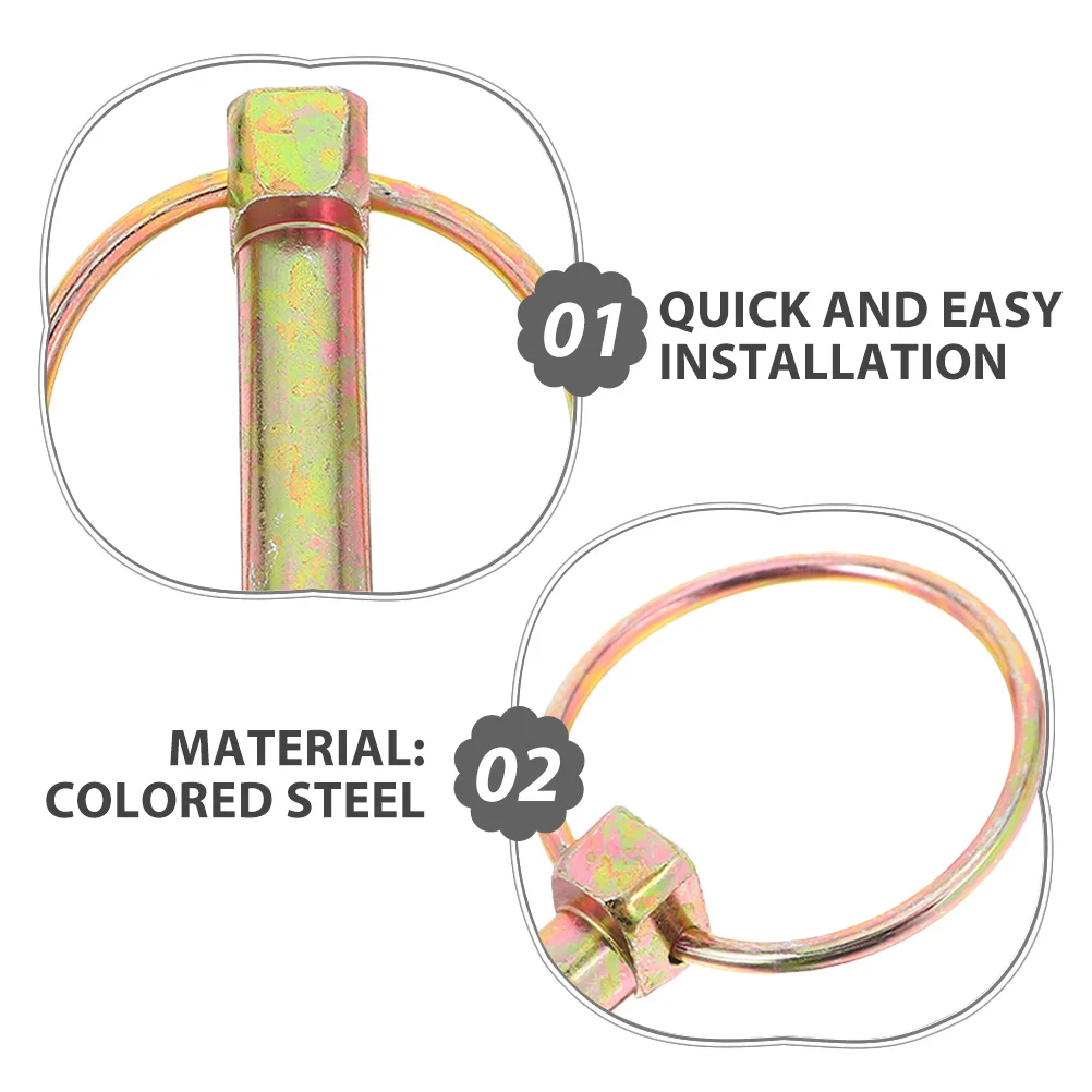 Set di 8 Perni per Gancio Traino con Clip, Resistenti, per Trattorini, Carrelli e Attacchi per Tosaerba