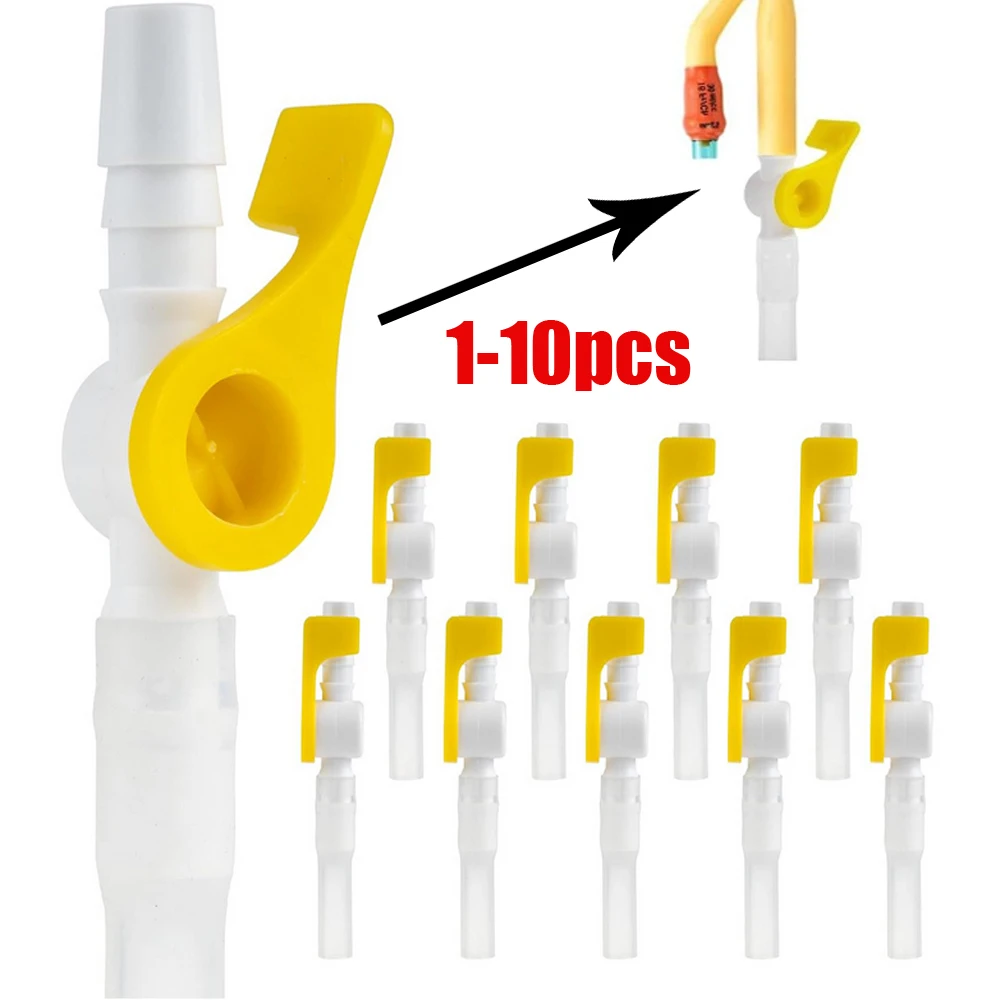 

1-10pcs Catheter Valve Urine Drainage Catheter Bag Valves with Smooth Edges and Silicone Tubing independent packaging