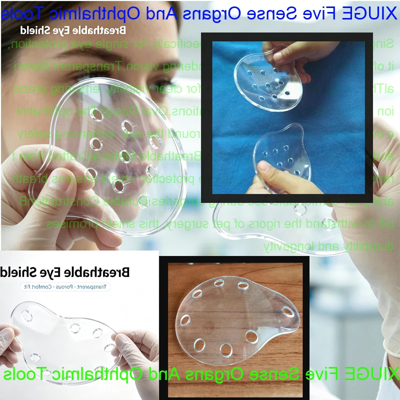 XIUGE Transparent Breathable Single Eye Protection Shield Oval Design Comfortable Eye Safety Porous Plastic for Industrial Use
