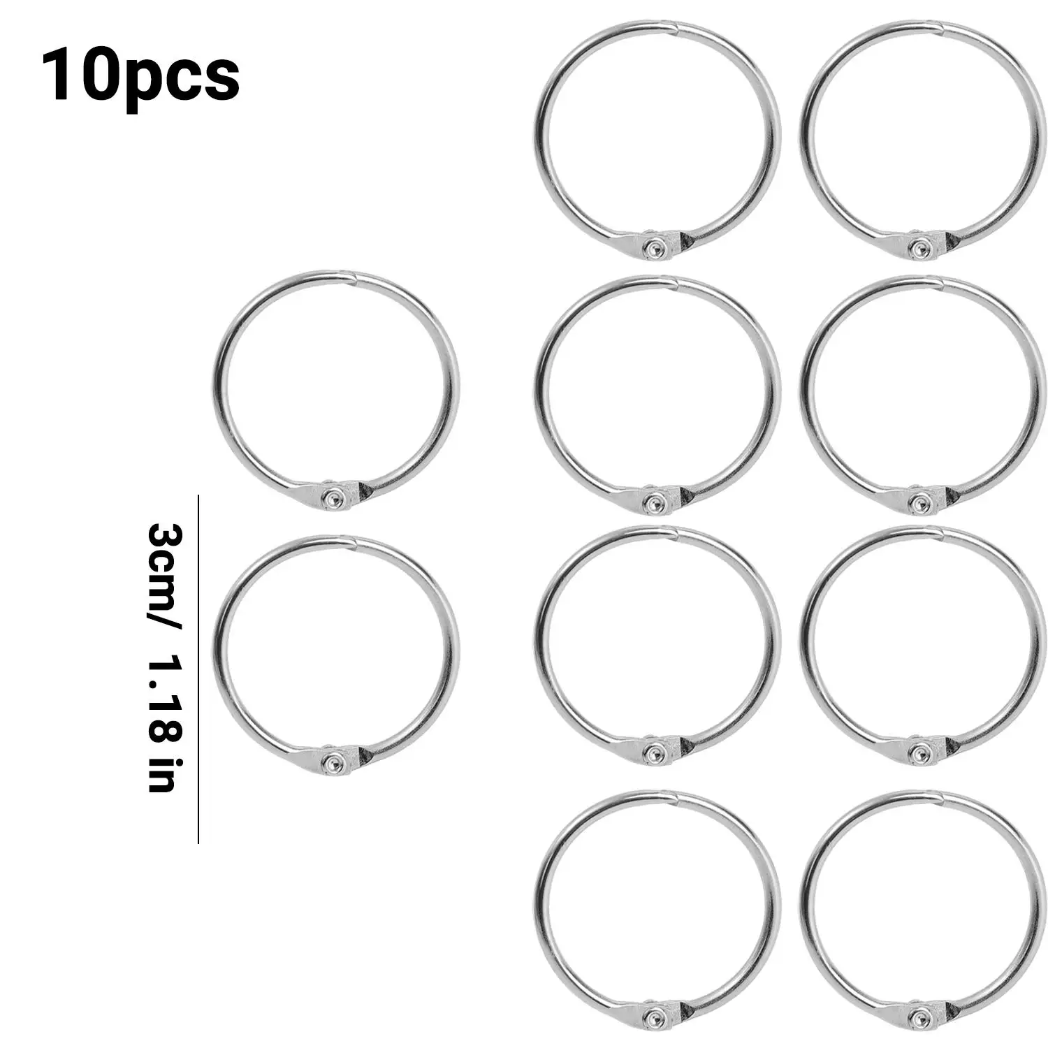 10pcs Multifunctional Loose-leaf Notebook Metal Binder Rings