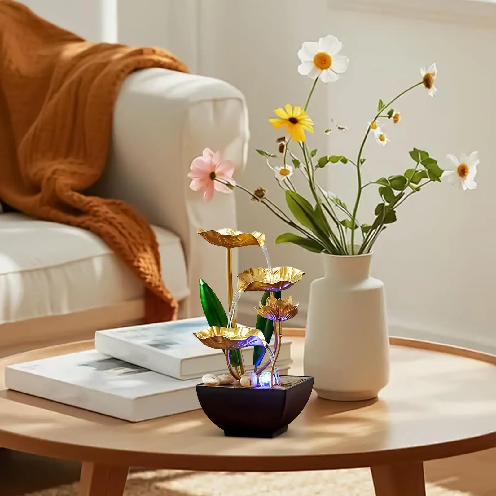 نافورة الطاولة زن الاسترخاء مصباح ليد مكتب نافورة الماء مع تيار الأصوات لمكتب غرفة المعيشة فندق غرفة نوم المركزية #2