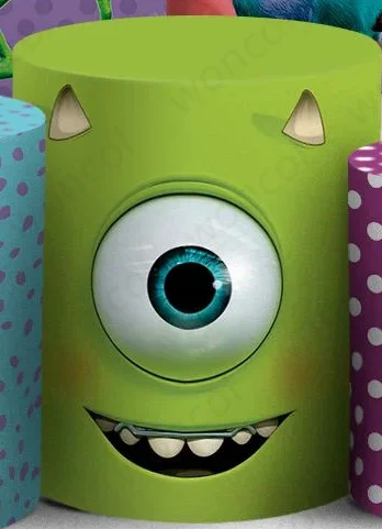 Monsters, Inc. Round Backdrop Mike Wazowski James P. Sullivan Boo Baby Shower Backdrop Monsters, Inc. Birthday Cylinder Cover