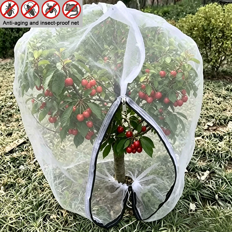 Transparent Anti Pest Bird Net Air Permeable Design, Ideal for Potted Plants Fruit Bushes Home Garden Use