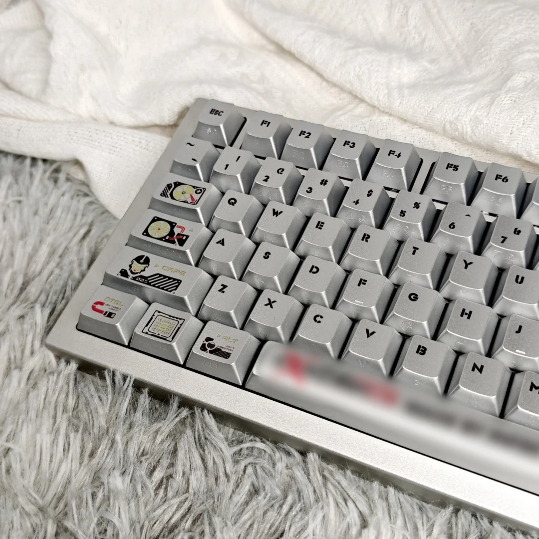 Metallic Finish Side Printed Keycaps PC Material Cherry Profile Dye Sublimated 99 Key Comprehensive Set