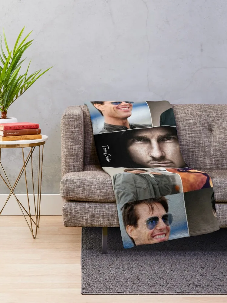 Tom Cruise Handsome American actor Super Cool Aesthetic Collage - 1 Throw Blanket Bed covers Softest Blankets