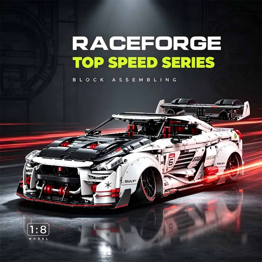 Widebody Modified Supercar Building Blocks Set Racing Sports Car Techinic MOC Model Kit Assembly Display Gift for Adults 3939Pcs