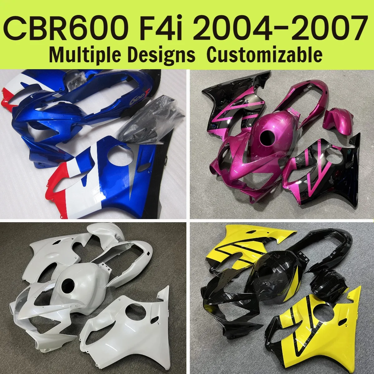 

Для Honda CBR 600 F4i 2004 2005 2006 2007 комплект обтекателей для впрыска CBR600F4i 04 05 06 07, обтекатели кузова мотоцикла