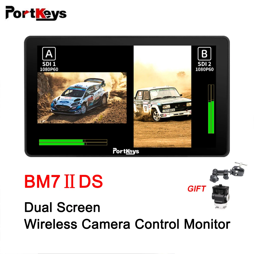 

Portkeys BM7IIDS 7 inch Monitor Camera 2200nit Wireless Control BMPCC4/6K Pro for Sony FX30 A7MIII A7M IV A7SIII A1 A9II RX10