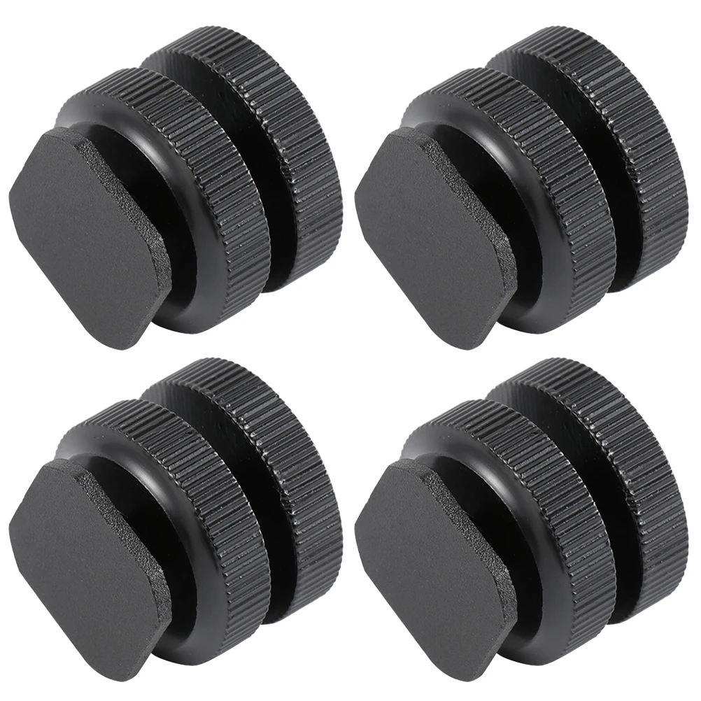 

4 Pcs Double Screw Adapter Tripod Cold Shoe Camera Mount Flash Hot Aluminum Alloy Replacement Photography Accessory