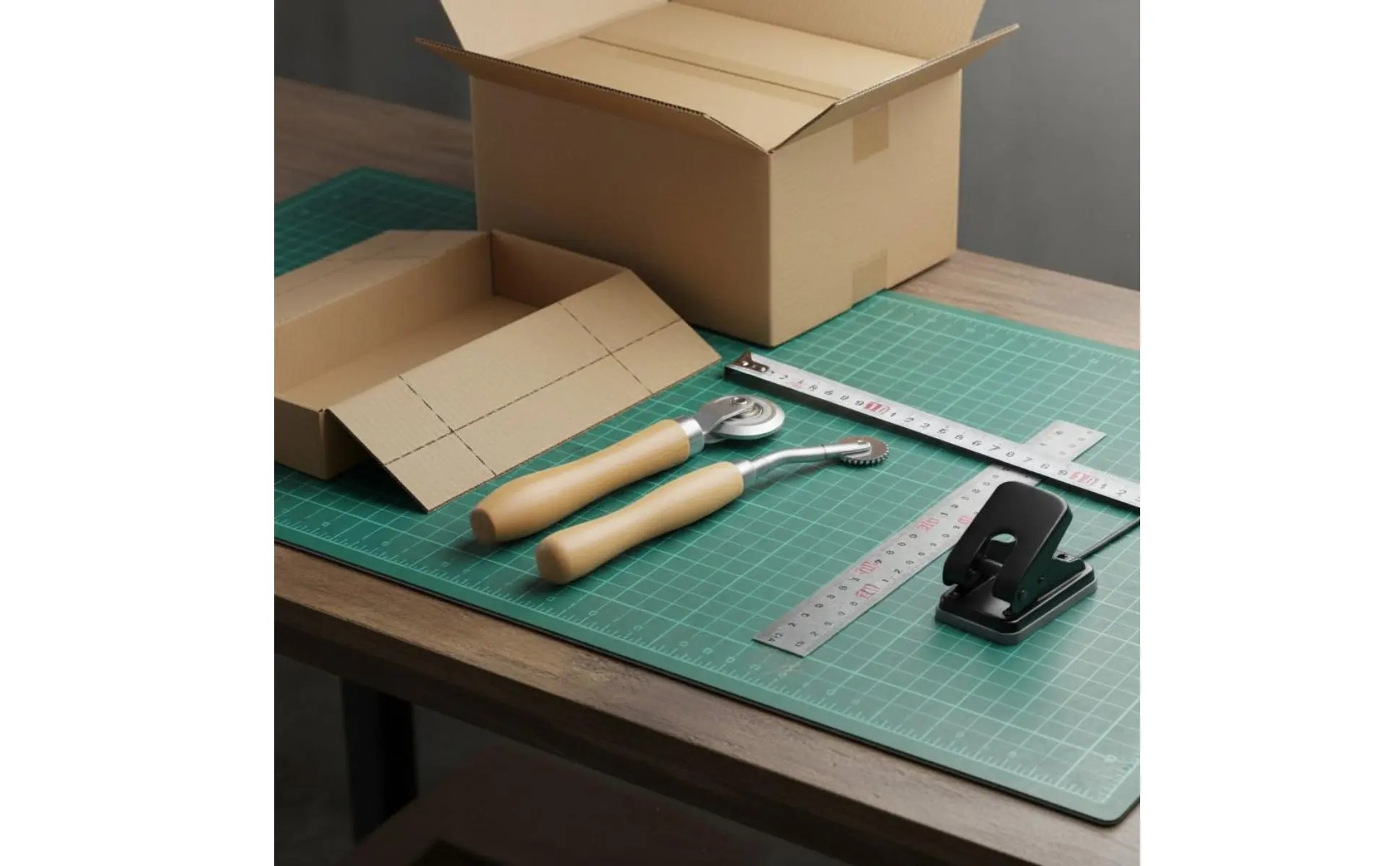 3 Pieces Box Resizer Tool Measuring Tape Included Cardboard Scorer Cardboard Scoring Wheel Waste Reducing Box Punch Tool