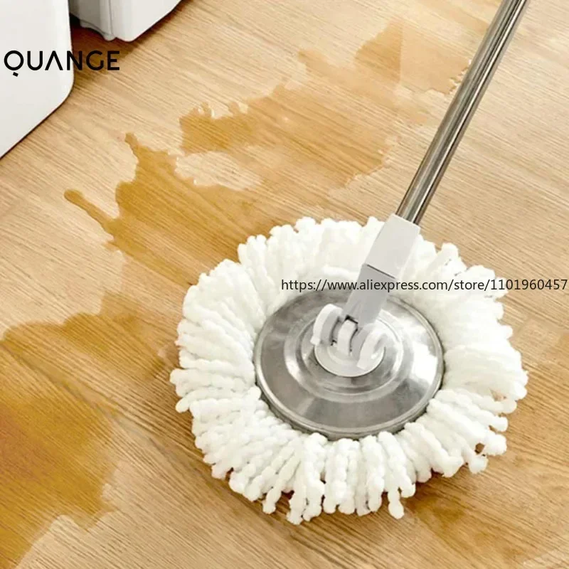 Round Lazy Mop 360° Rotating Hand Pressing Spin Sewage Separation Wring Hand Free Mop with Bucket Home Kitchen Cleaner