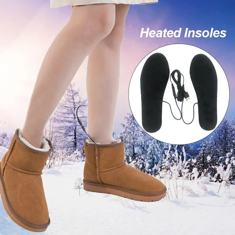 Heated Shoe Insoles Washable Foot Warmers For Men USB Heated Heated Foot Warmer Electric Heated Insoles EVA Elastic Fiber