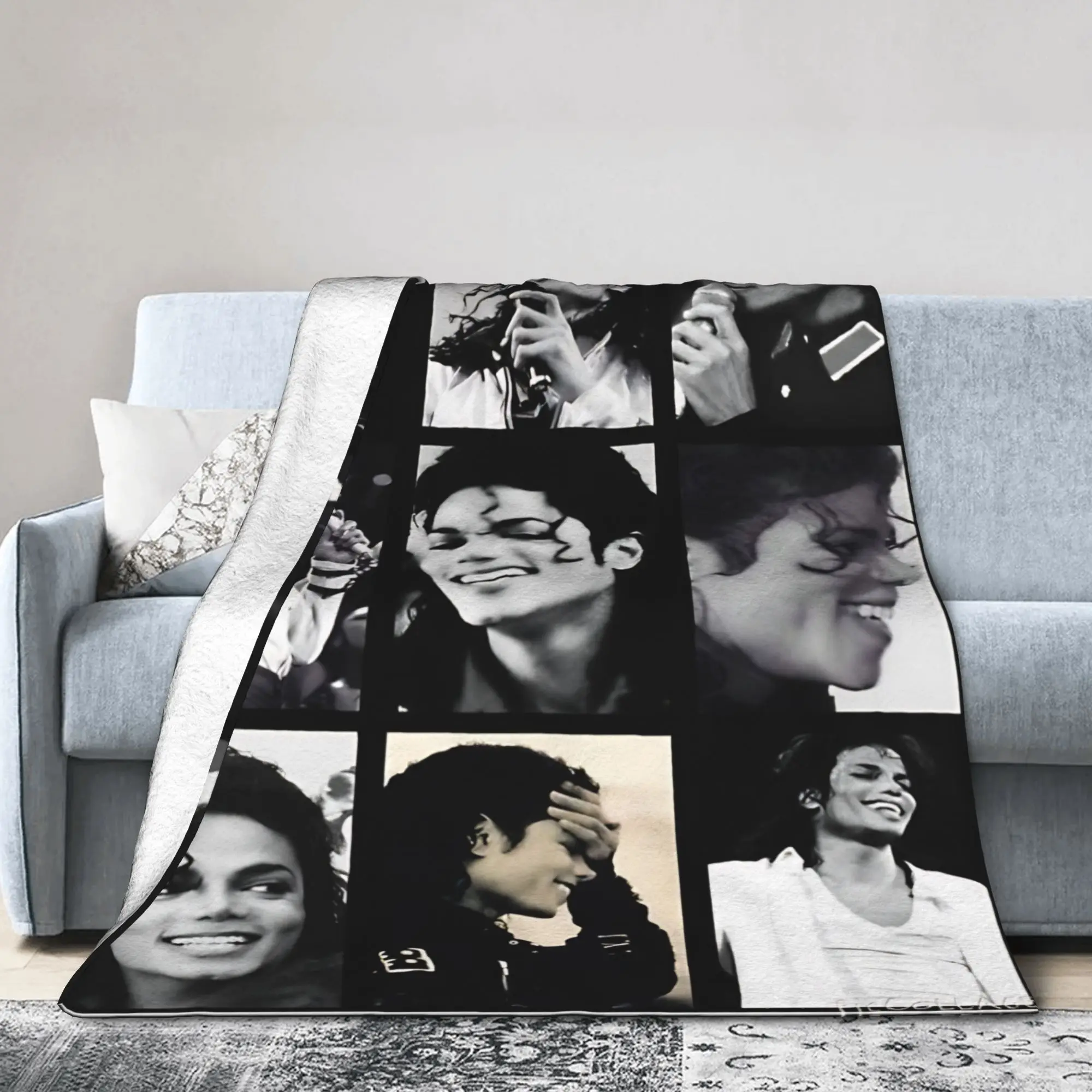 MJ Pop King Blanket Plush Throw Blanket Summer Air Conditioning Personalised Ultra-Soft Warm Bedsprea,