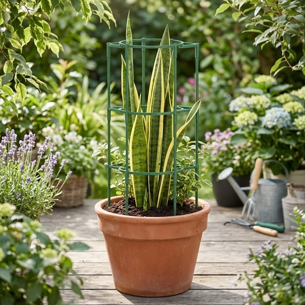24 Pcs Stackable Green Plant Support Stakes ABS Plastic for Tomatoes Peonies Hydrangeas and Vertical Garden Plants