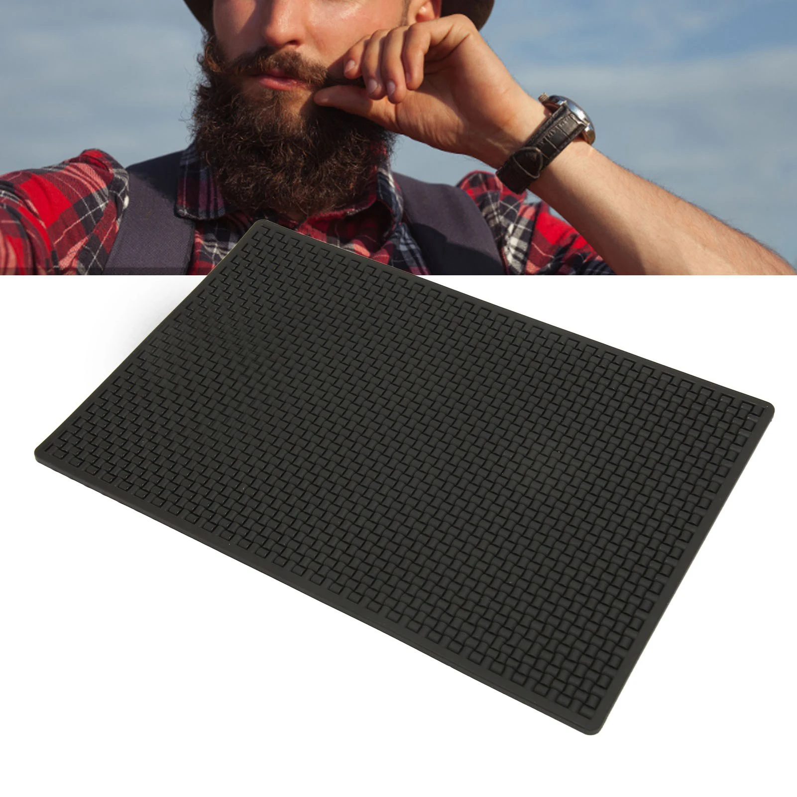 Silicone Non Slip Mat Non Slip Barber Mat Flexible Silicone Waterproof Mat Haircut Tool Organizer Pad for Clipper Brush Scissors