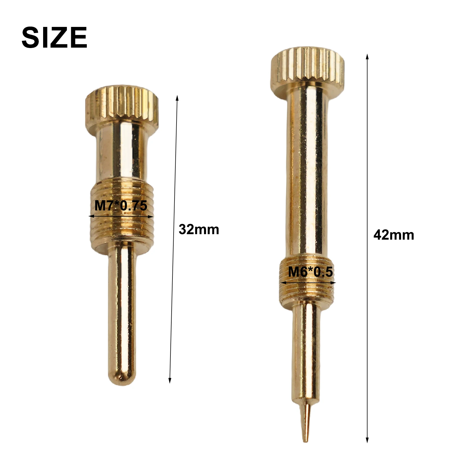 Upgraded air mixture screw, idle adjusting screw, designed for Mikuni VM Series carburetors, brass construction