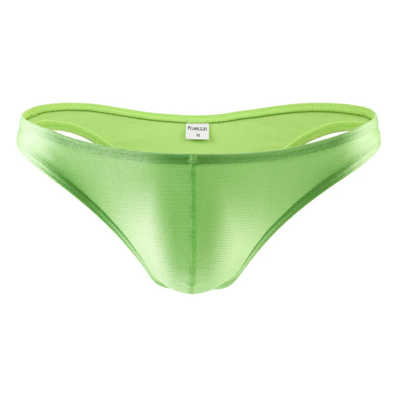 

Men's Sexy Briefs Shiny Ribbed Fabric Gays Erotic Low-Rise U Convex Pouch Slim Fit Comfortable Tanga Youth Fashion Intimate Wear