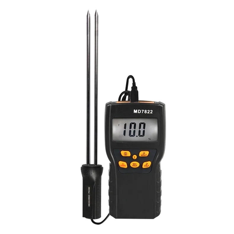 MD7822 Digital Grain Moisture Meter LCD Display Humidity Tester Contains Wheat Corn Rice Test Hygrometer Damp Detector