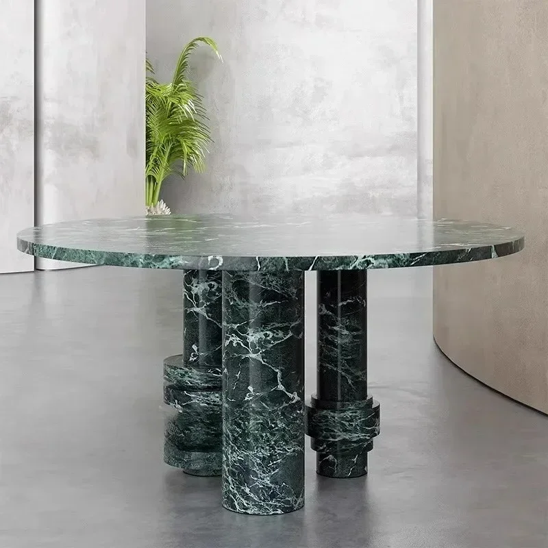 Natural, retro tableware, original texture medieval furniture, light luxury round table9338