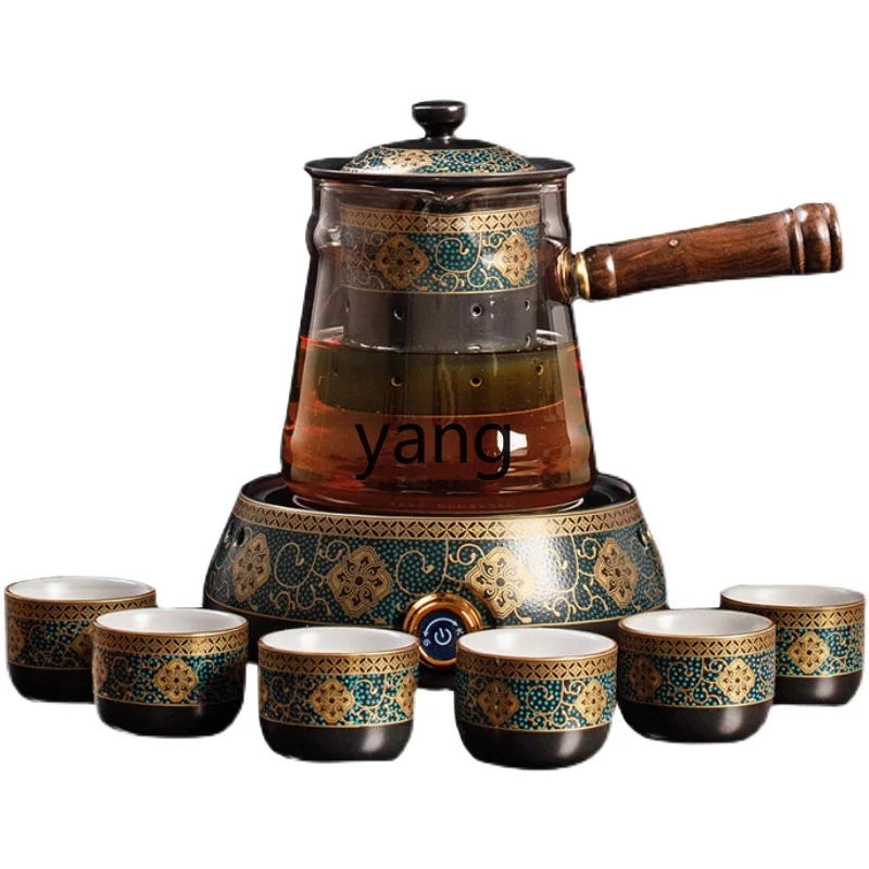 LTT electric ceramic stove tea maker set, high temperature resistant glass steam brewing teapot