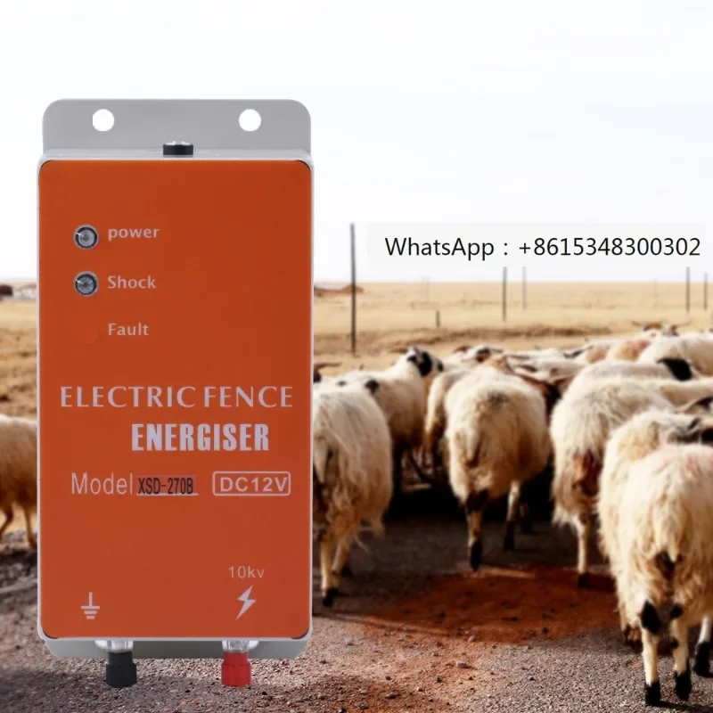 

10Km Solar Electric Fence Energizer Charger Controller Animal Sheep Horse Cattle Poultry Shepherd Farm Fencing A-larm Tools