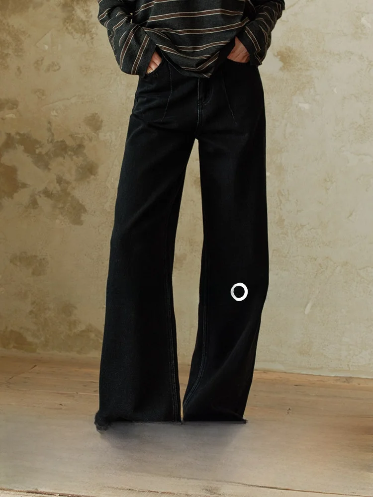 

Джинсы COOBLOOM с высокой талией и прямым кроем для похудения, женские, модные, повседневные, с молнией, из хлопка, осенняя новинка