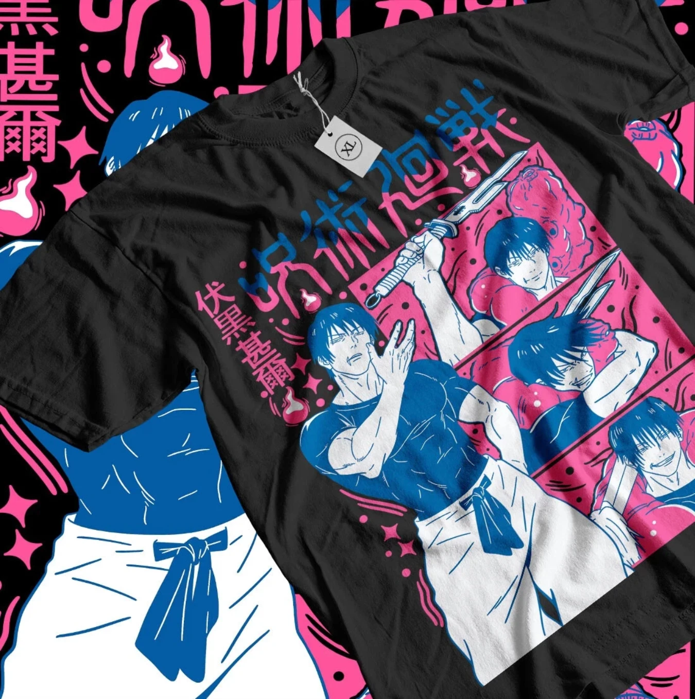 Fushiguro toji camiseta jujutsu kaisen anime horror presentes camisa de manga curta blac verão mulher homem