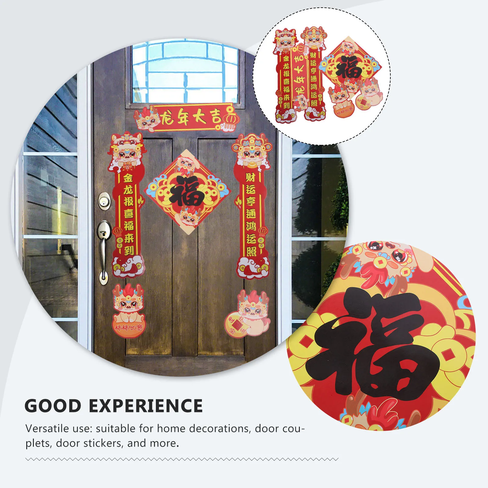 

1Set Dragon Year Couplets Magnetic Door Decorations Spring Festival Home New Year Supplies 2024 Chinese Style Decor