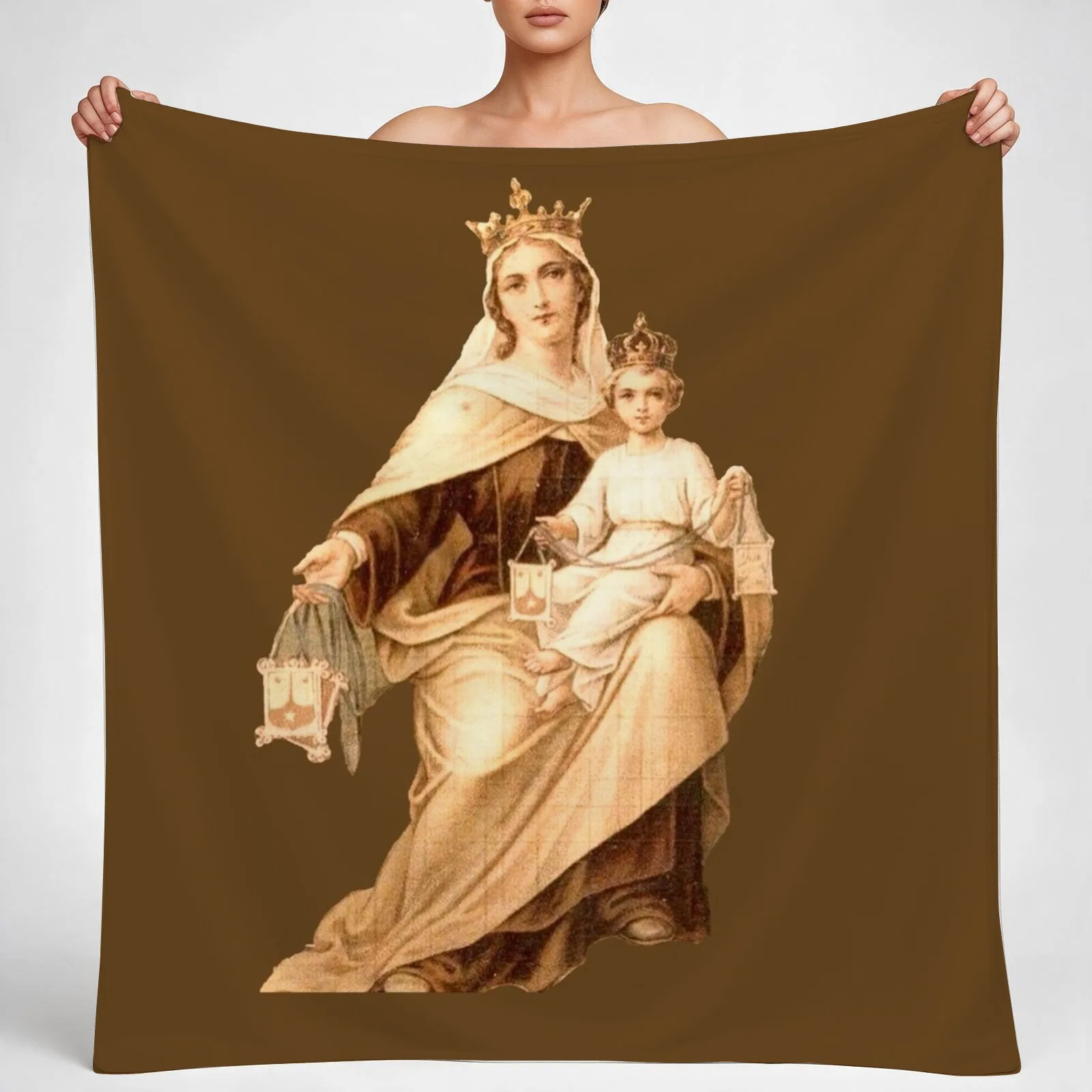 Lady of Mount Carmel 1 Throw Blanket couch cozy soft plush fuzzy picnic outdoor blanket